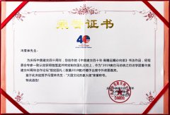 冯雪林同志被授予“大国文化形象大使”荣誉称号